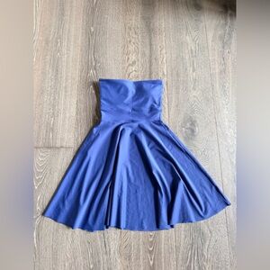 Exotica Performance Bandeau Comfort Crop Mini Dress in Blue Size Small